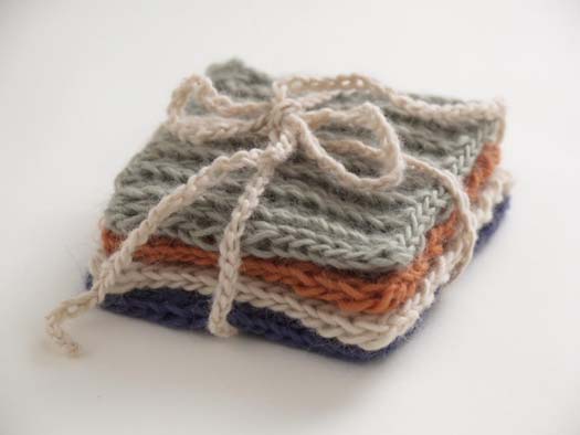 Set of Four Knitted Coasters FaveCrafts